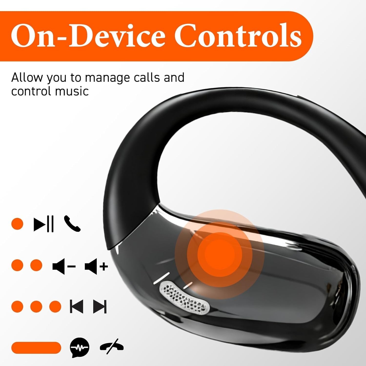 35H Playtime Bluetooth Open Ear Headphones – Sweat & Water Resistant – Black
