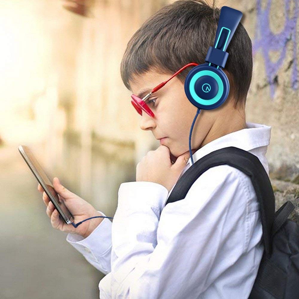 Kids Headphones – noot products K11 Foldable Stereo Tangle-Free 3.5mm Jack Wi…