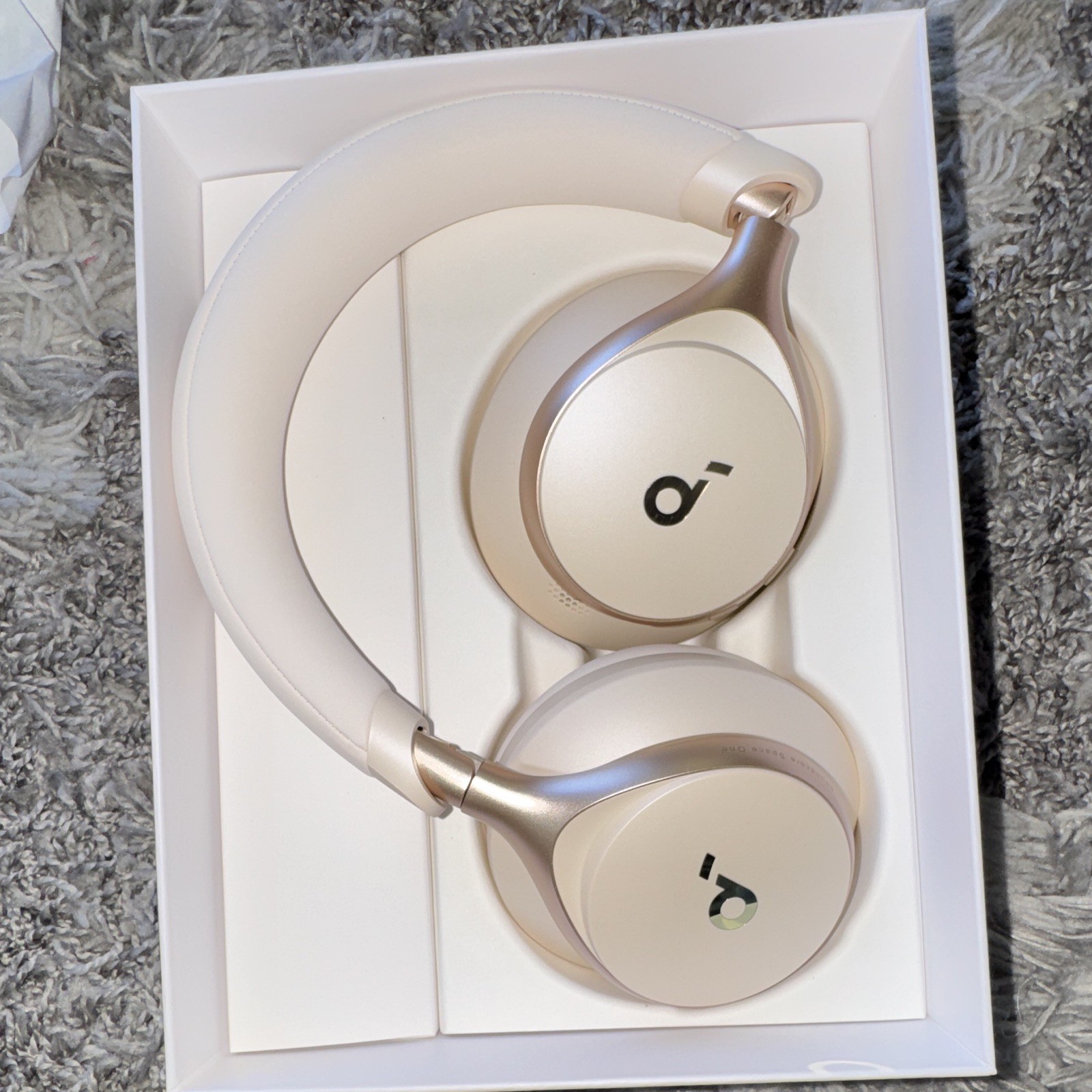 soundcore Space One Wireless Bluetooth ANC Over-Ear Headphones Beige Open Box