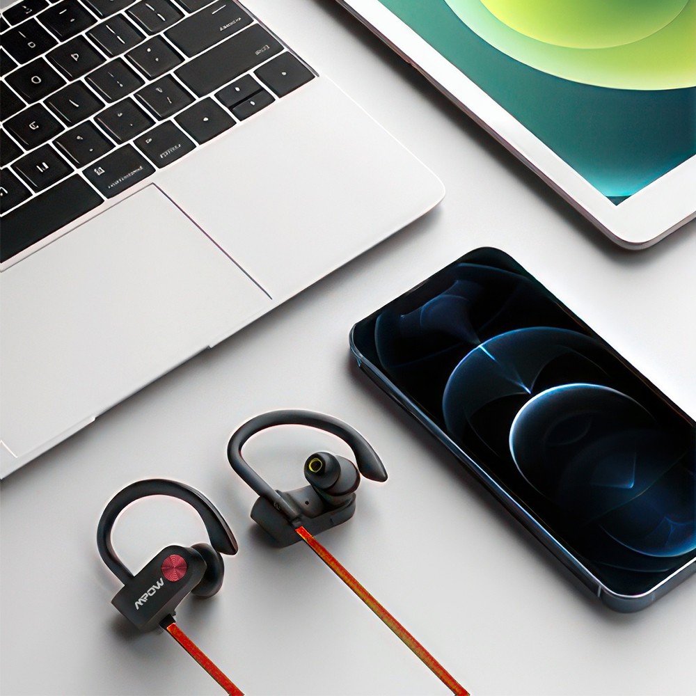 Mpow Wireless Bluetooth 5.3 Headset HiFi Stereo Headphone Sport Ear-Hook Earbuds