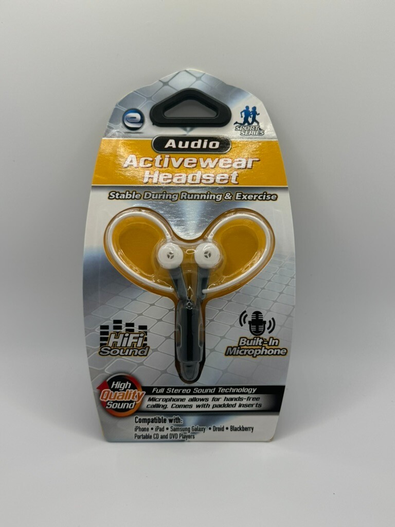 Wired Audio Headphones with mic – Activewear Headset – 3.5mm Audio Port