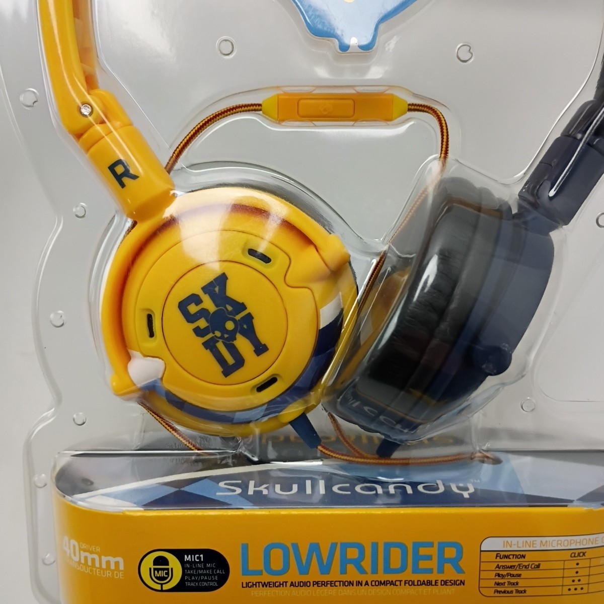 Skullcandy Lowrider On Ear Headphones 40mm New Sealed Yellow