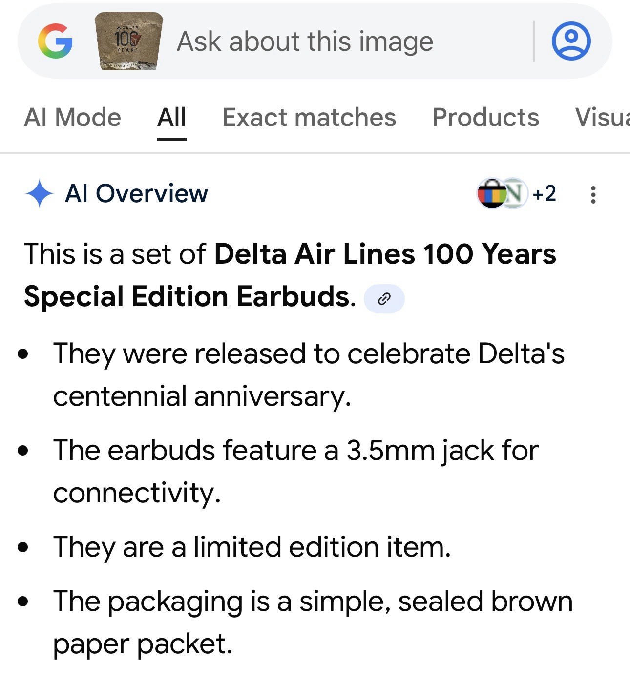 2025 DELTA 100 YEARS SPECIAL EDITION EARBUDS EARPHONES AIRLINE AIRLINES BUDS 3.5