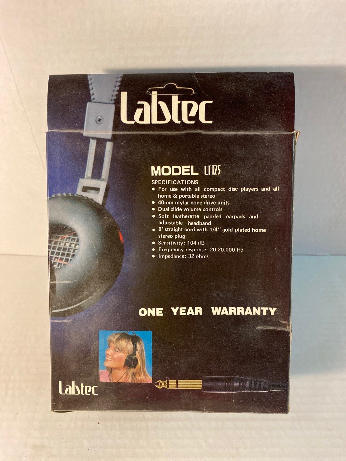 Labtec LT125 Headphones Over Ear Vintage Tested Compact Disc Digital Audio