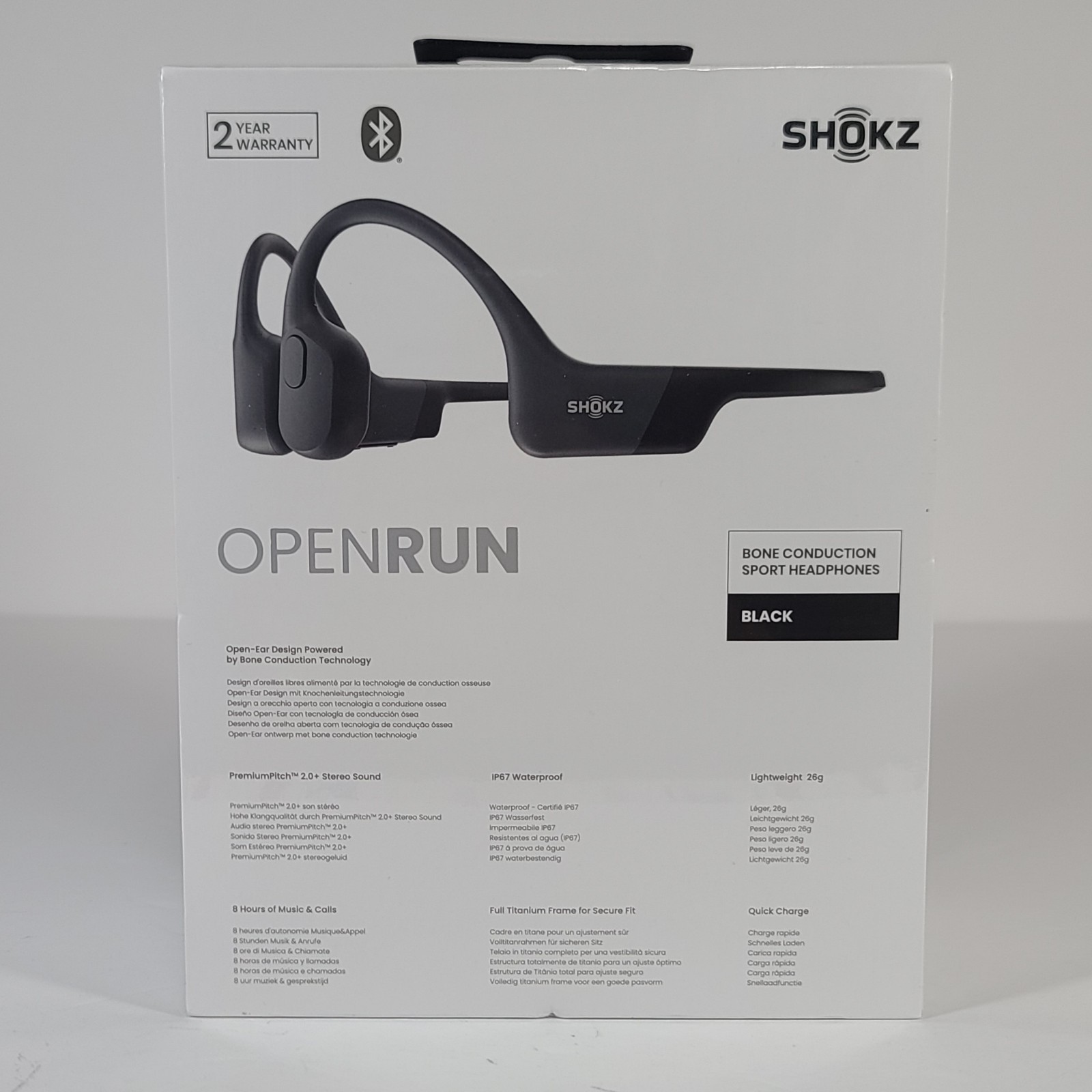 Shokz S803 OpenRun Bone Conduction Open Ear Sport Bluetooth Headphones – Black