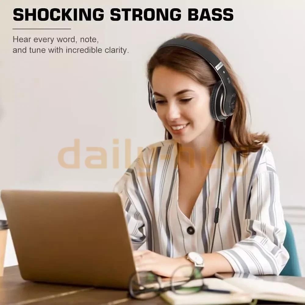 Wireless Headphones Bluetooth Noise Cancelling Stereo Earphones Over Ear Headset