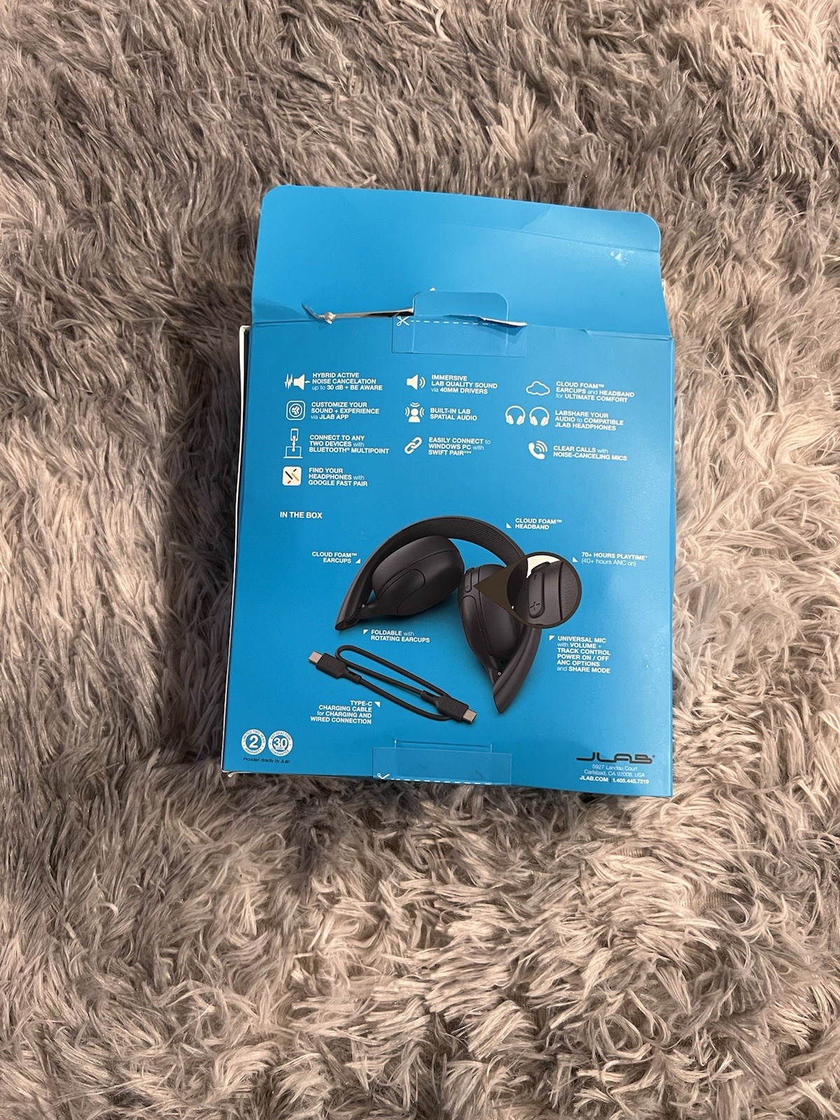 JLab JBuds Lux Active Noise Canceling Bluetooth Wireless Headphones Graphite