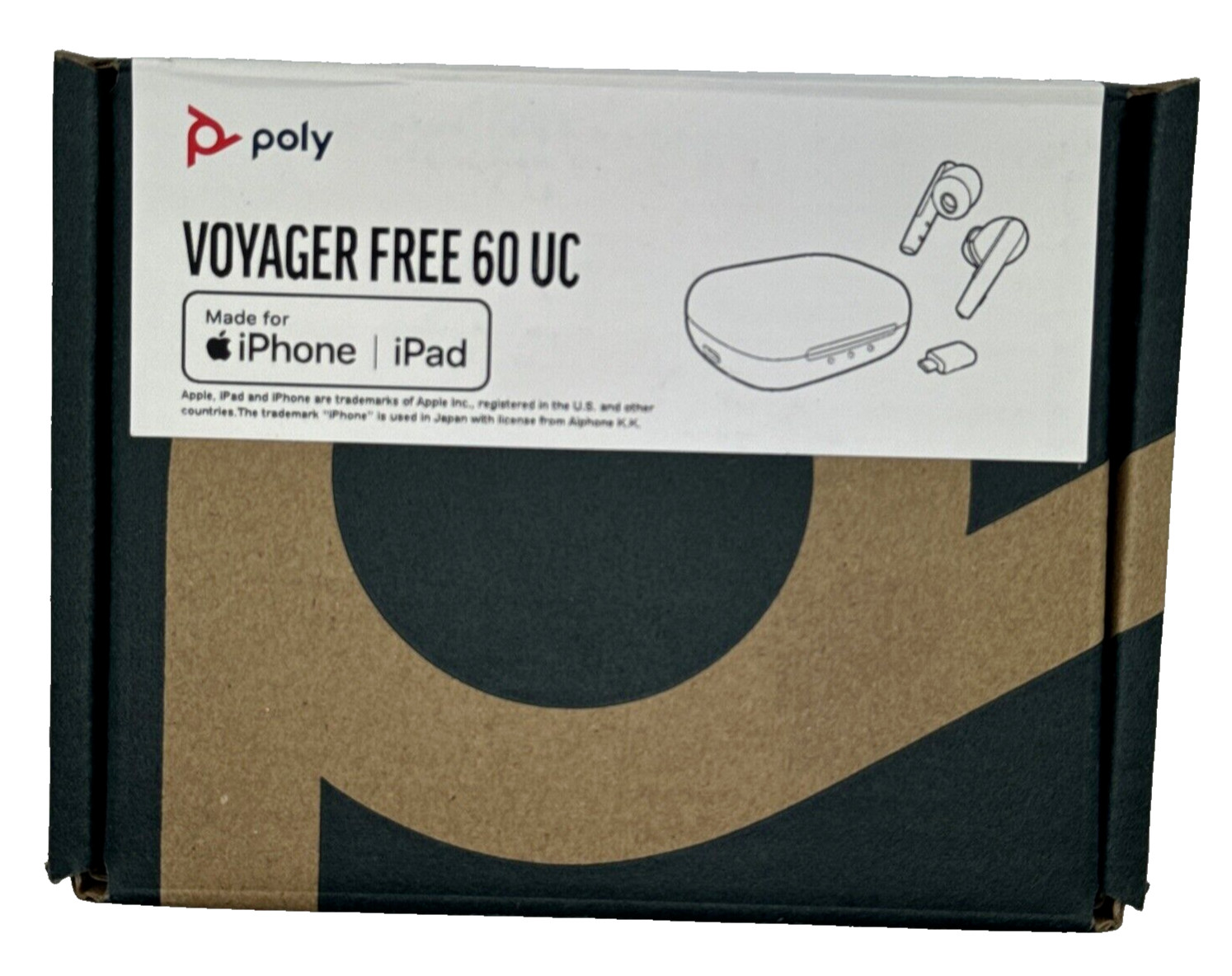 Poly Voyager Free 60 UC USB-A Bluetooth Earbuds Basic Case Black for iPhone iPad