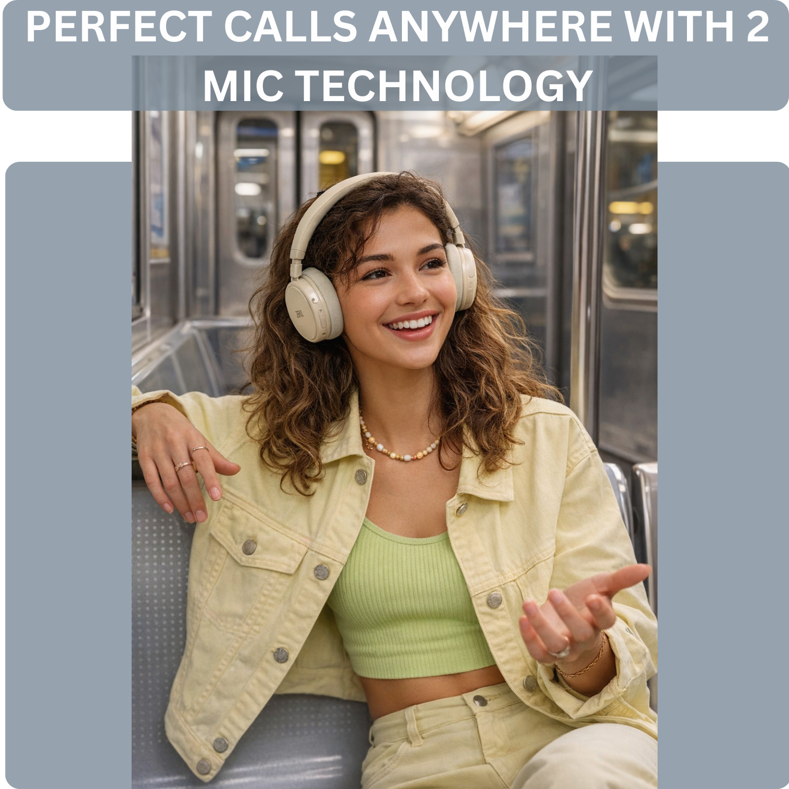 JBL Live 680NC Wireless ANC Headphones Hi-Res Audio 80H Battery Champagne
