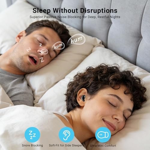 T33 Sleep Earbuds, Bluetooth 6.0 Noise Cancelling Sleep Headphones for Gold