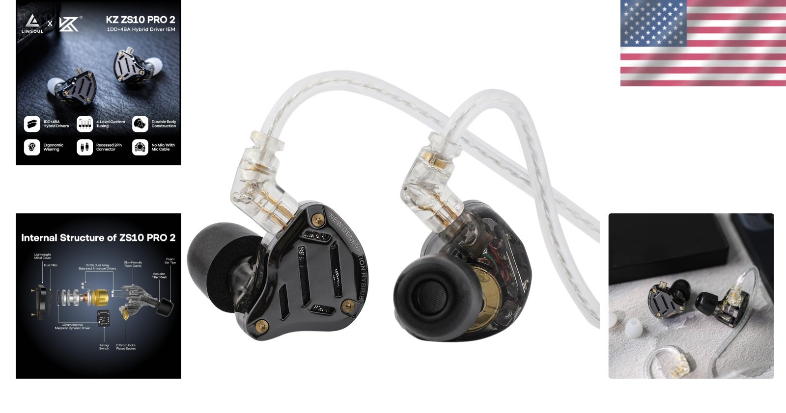 KZ ZS10 Pro 2 Silver-plated Cable | Audiophile IEM