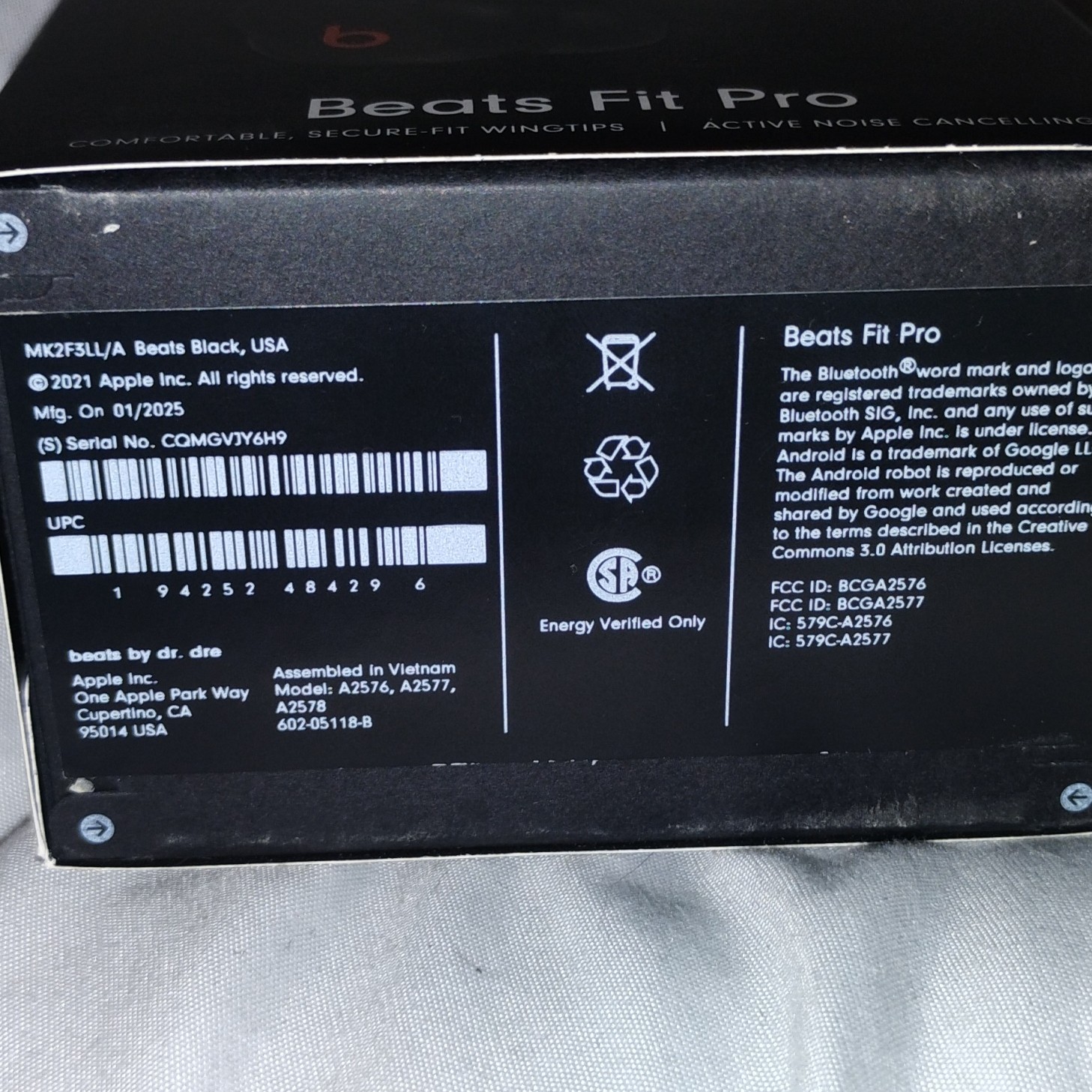 Beats by Dr. Dre Fit Pro Wireless Bluetooth Earbuds Black Noise Cancelling