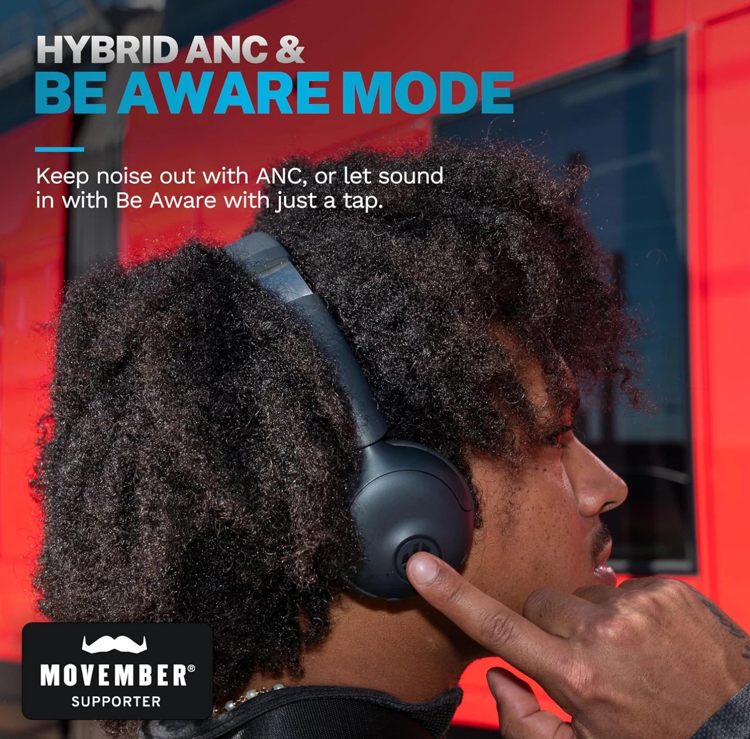 JLab Go Lux ANC Wireless Headphones Hybrid ANC Premium On-Ear Headset Graphite