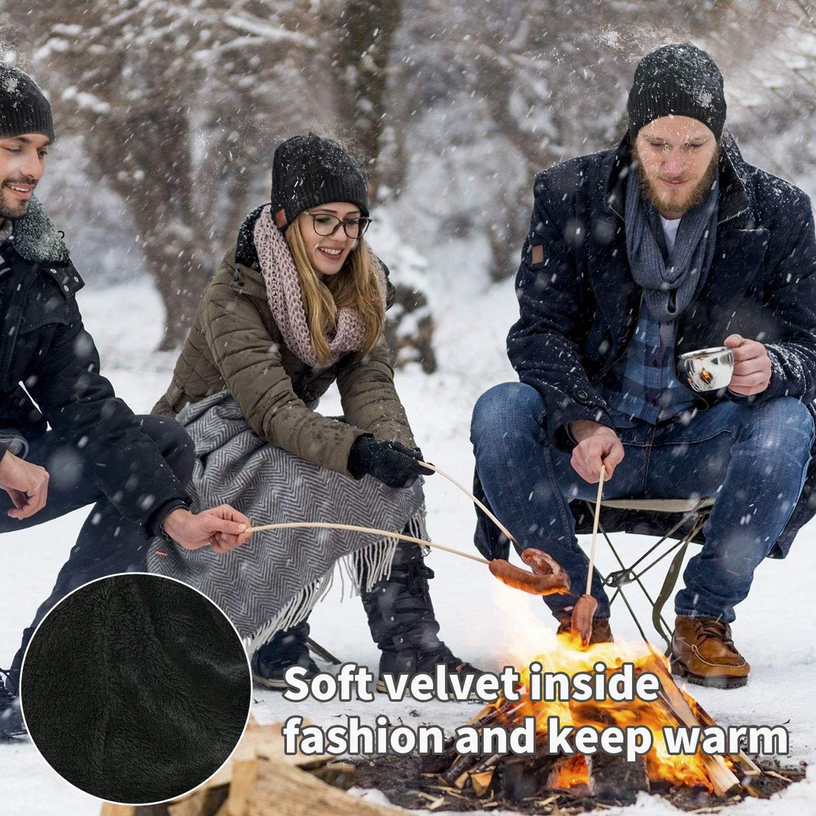 Wireless Music Hat Beanie for Men Women Wireless Headset Headphones Audio Boy…