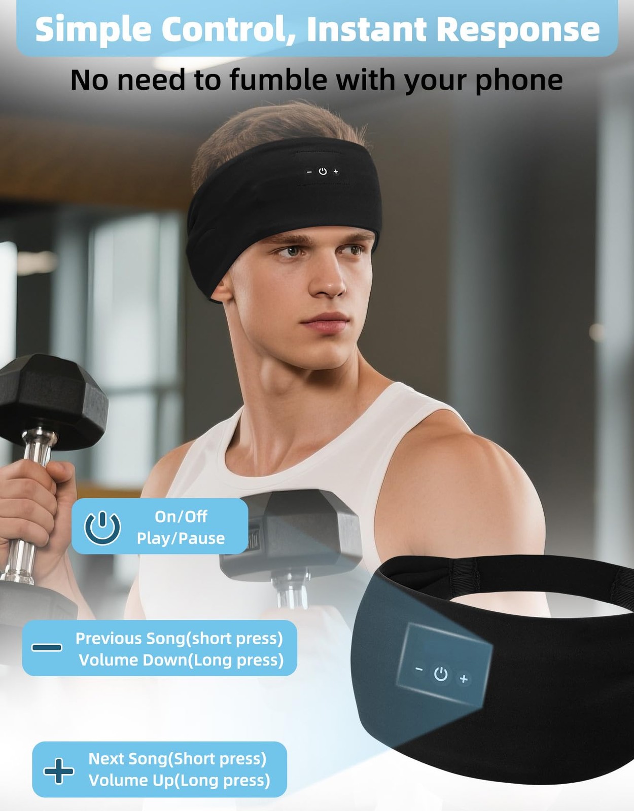Mixiba Sleeping Headphones, Headband Headphones with HD Stereo Speakers