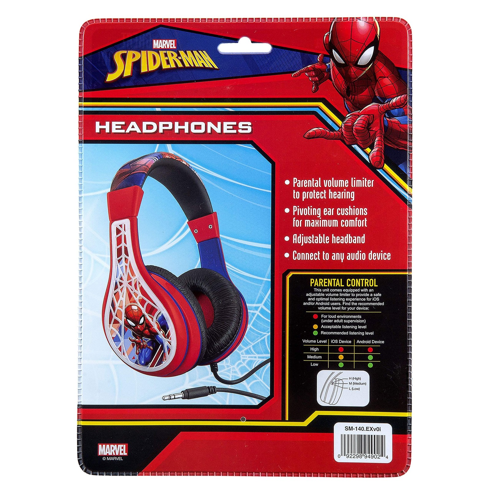 Spiderman Headphones with 3.5mm Audio Jack, Wired Headphones for School, Home…