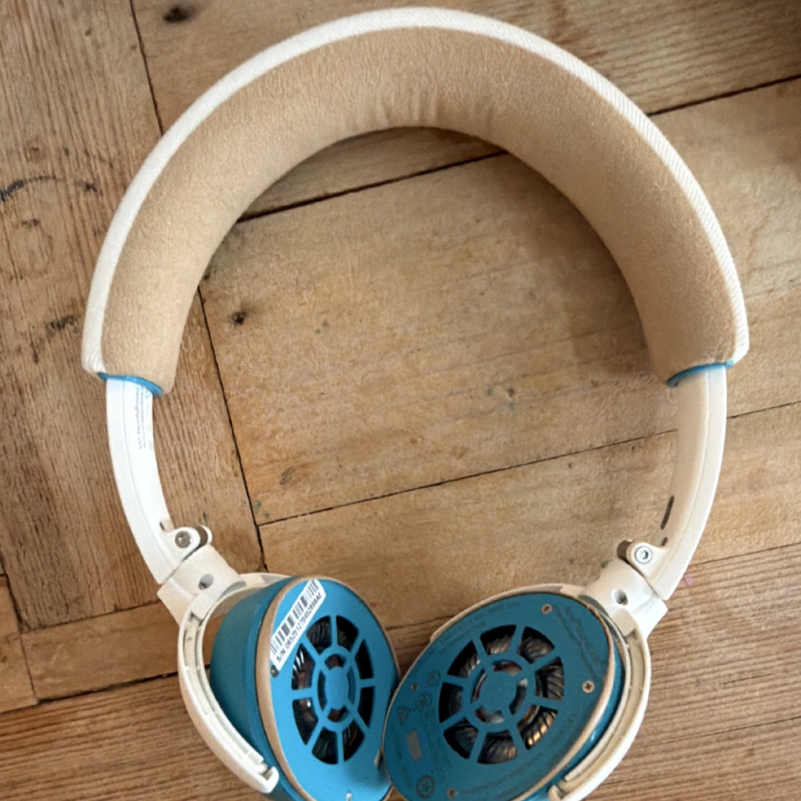 Bose SoundLink OE Headband Ear-Pad Headphones Blue White Beige Double Earpiece