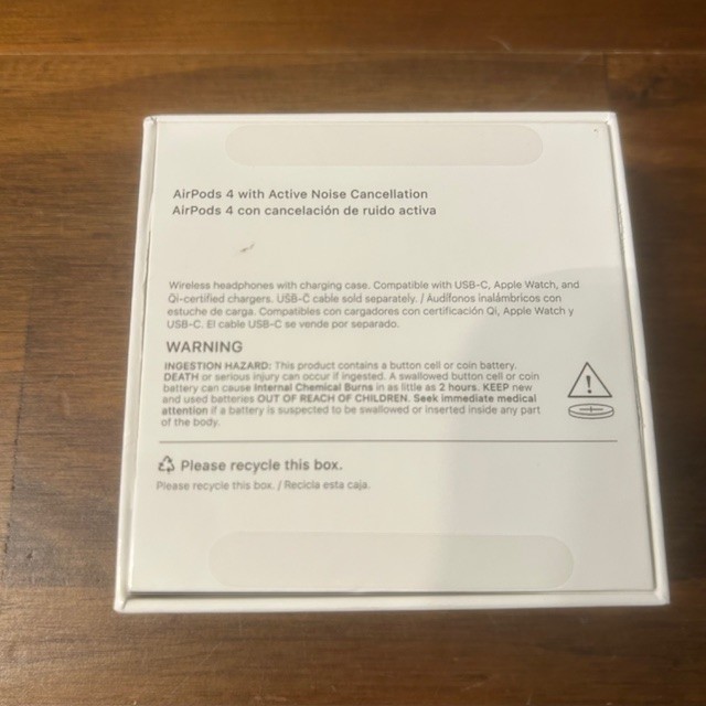 Empty Box Only – Apple AirPods 4 with Noise Cancellation & Manual A3055 A3056 A3