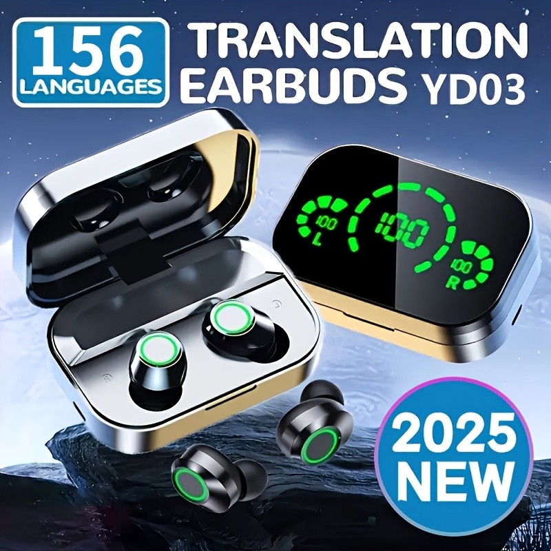 HD-Calling Compact Sleek Modern Fast-Charging Wireless In-Ear Translator Earbuds