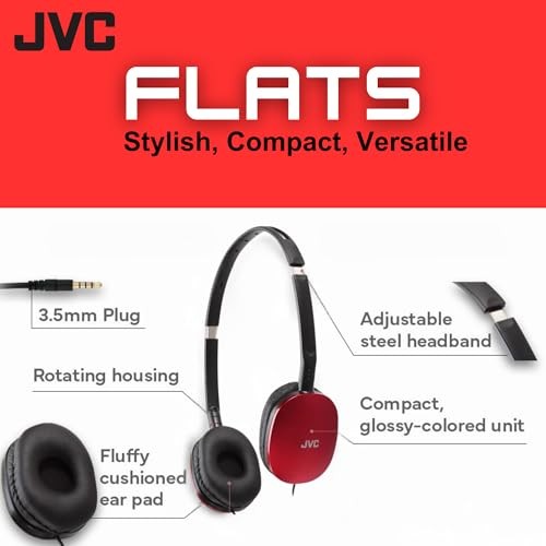Victor HAS160R Foldable Flat Headphones Closed Type Red