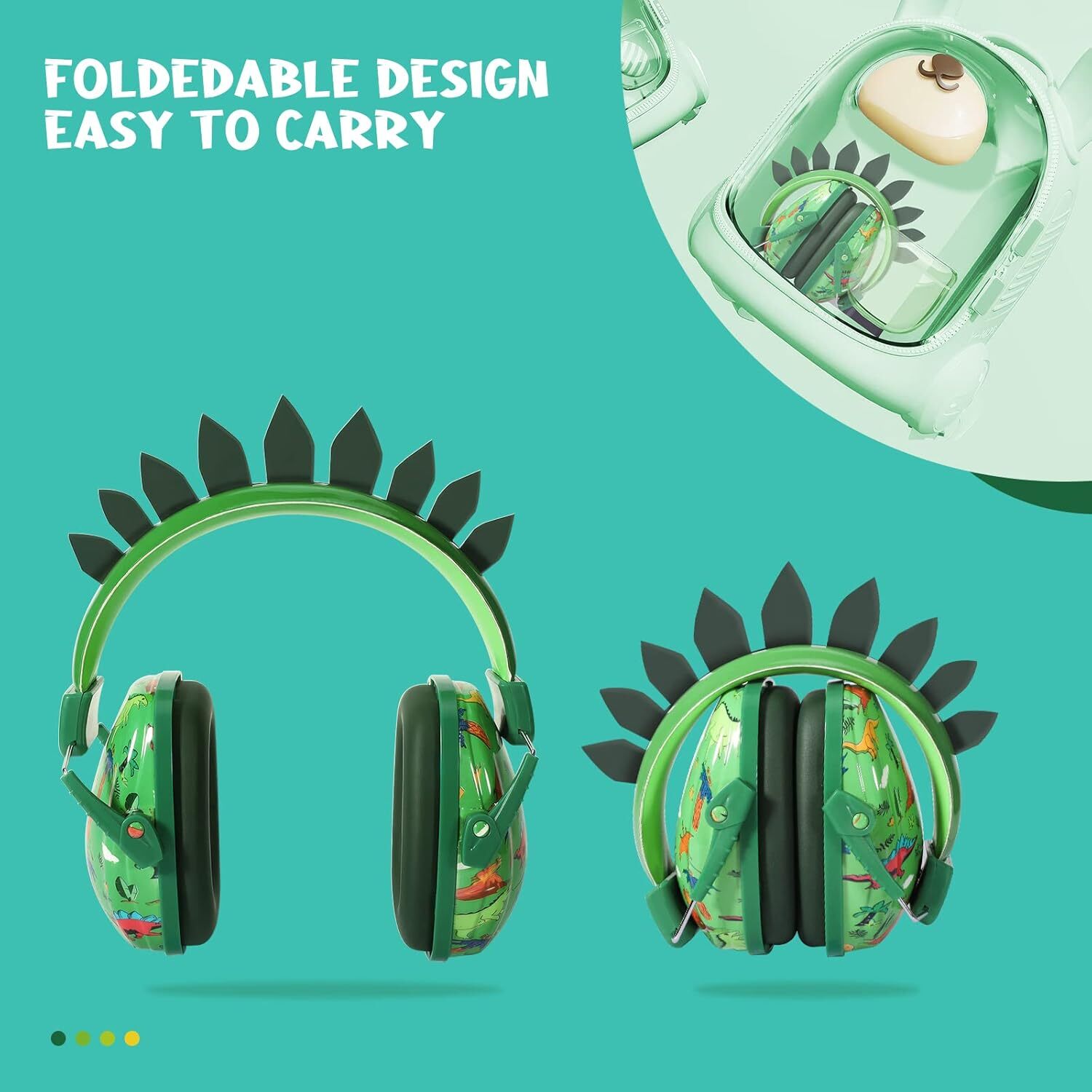 Kids Dinosaur Noise Cancelling Earmuffs – Hearing Protection for Ages 1 to 12