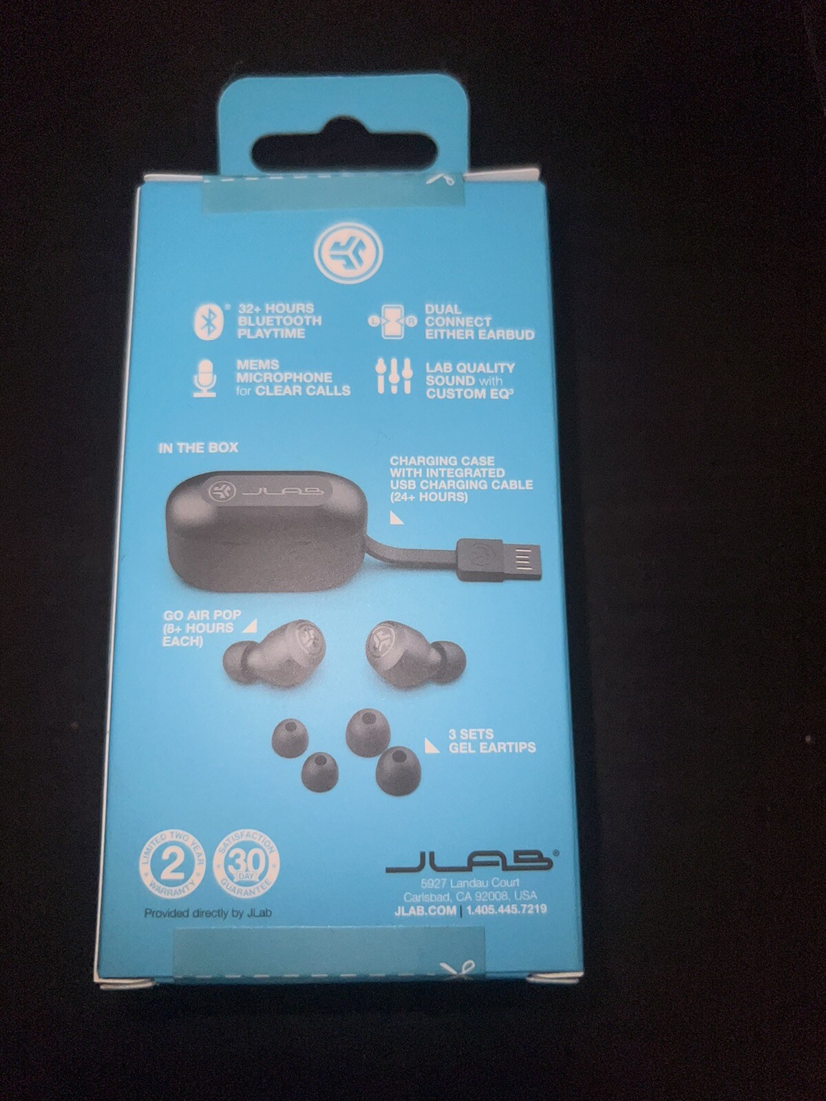 JLab Black GO Air POP True Wireless In-Ear Headphones (EBGAIRPOPRBLK124)