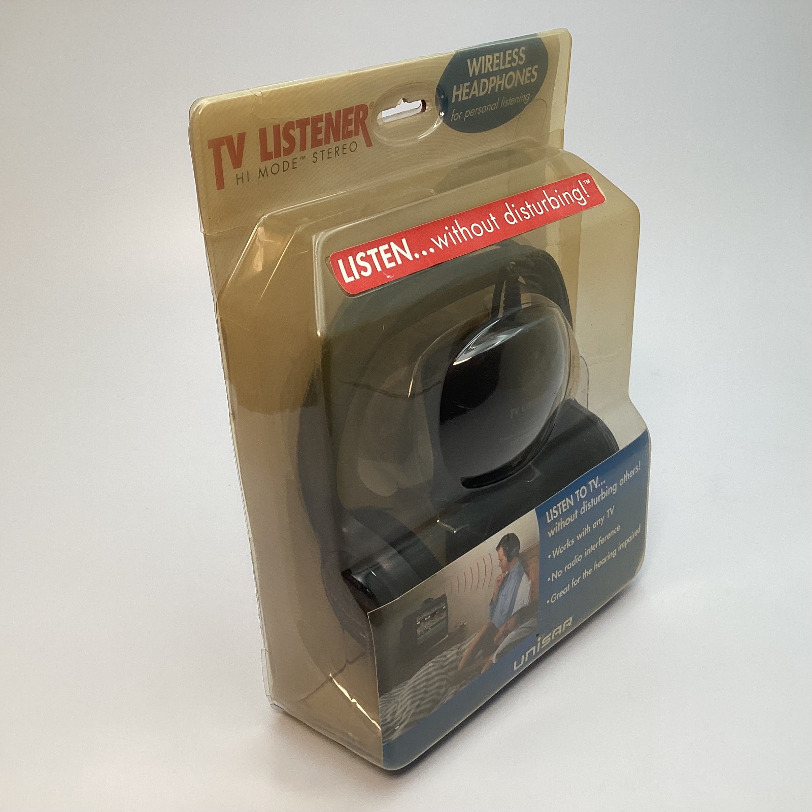 Unisar TV777 TV Listener Hi Mode Stereo Wireless Infrared Headphones – New READ