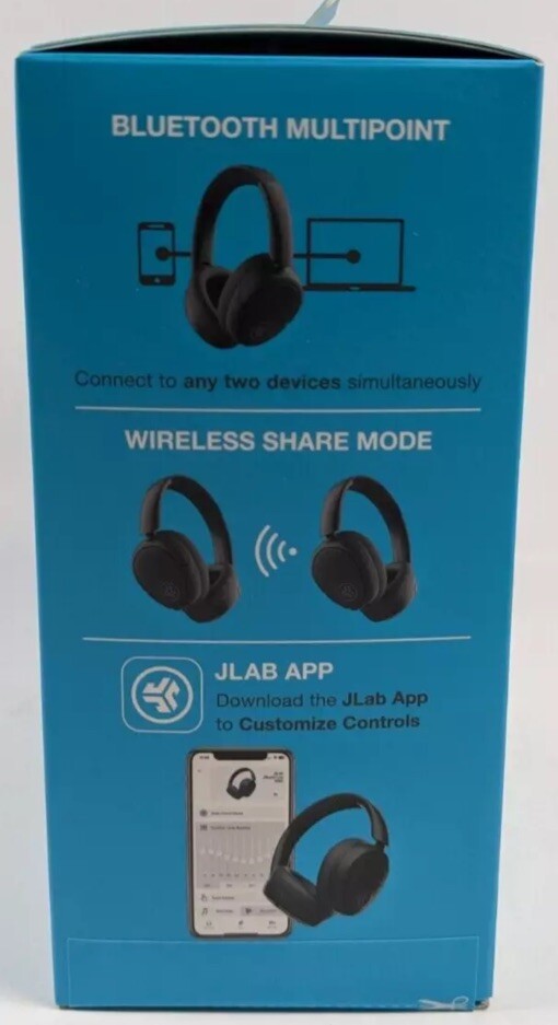 JLab JBuds Lux ANC Wireless Over-Ear Headphones Graphite Bluetooth New Sealed