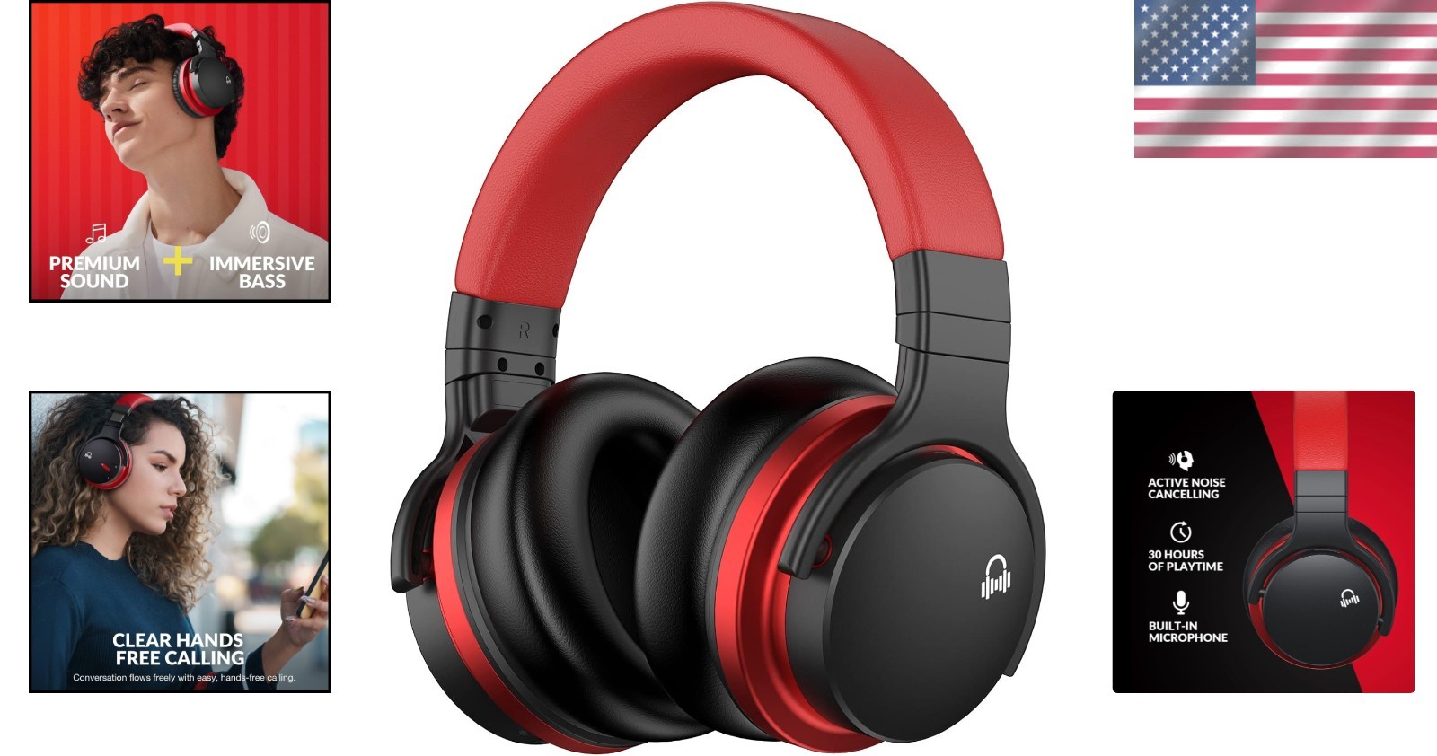 E7 Wireless Bluetooth Noise Cancelling Headphones – 30 Hours of Comfort