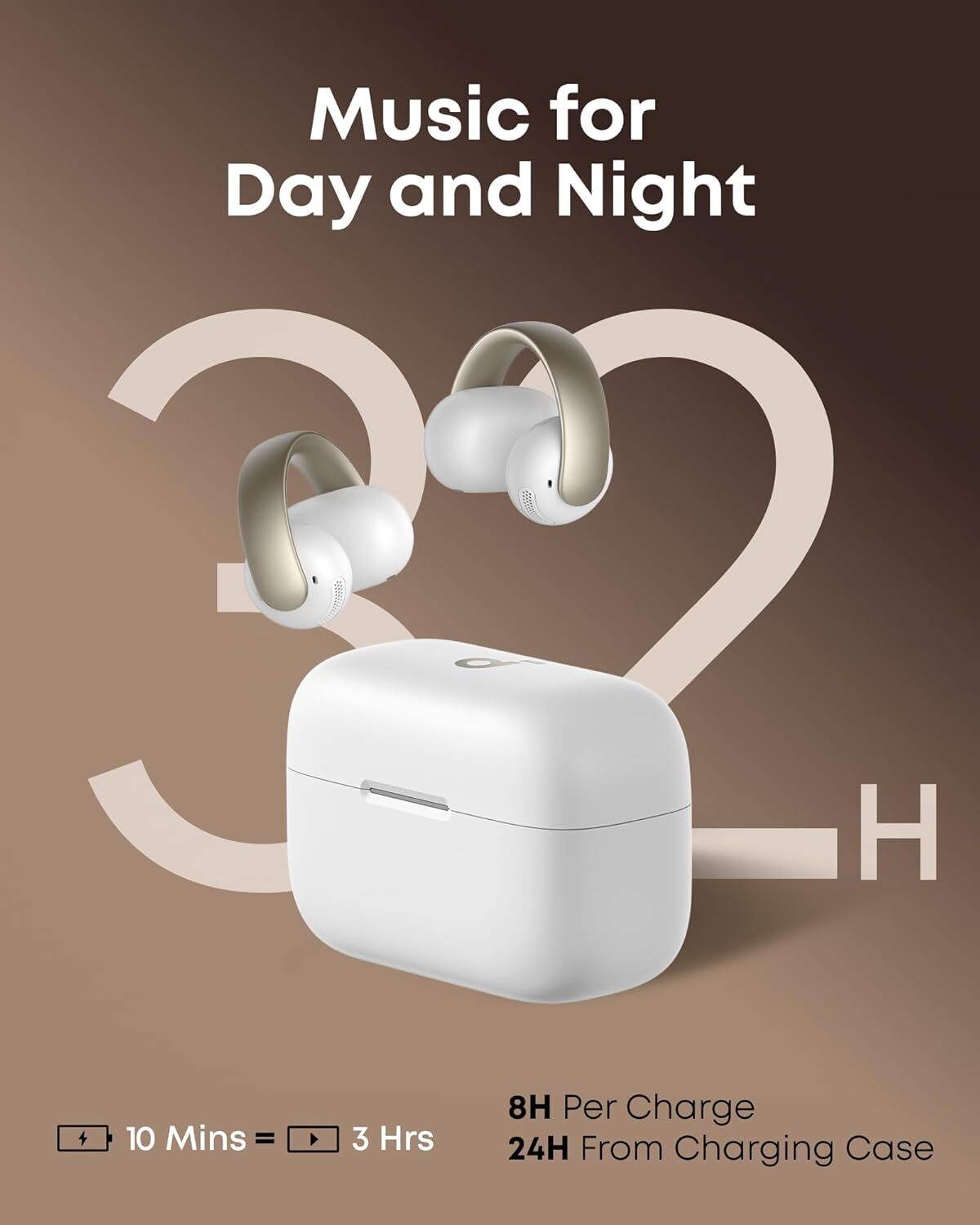 Soundcore AeroClip Open-Ear Clip-On Earbuds Adaptive Comfort 4 Mic&AI Clear Call