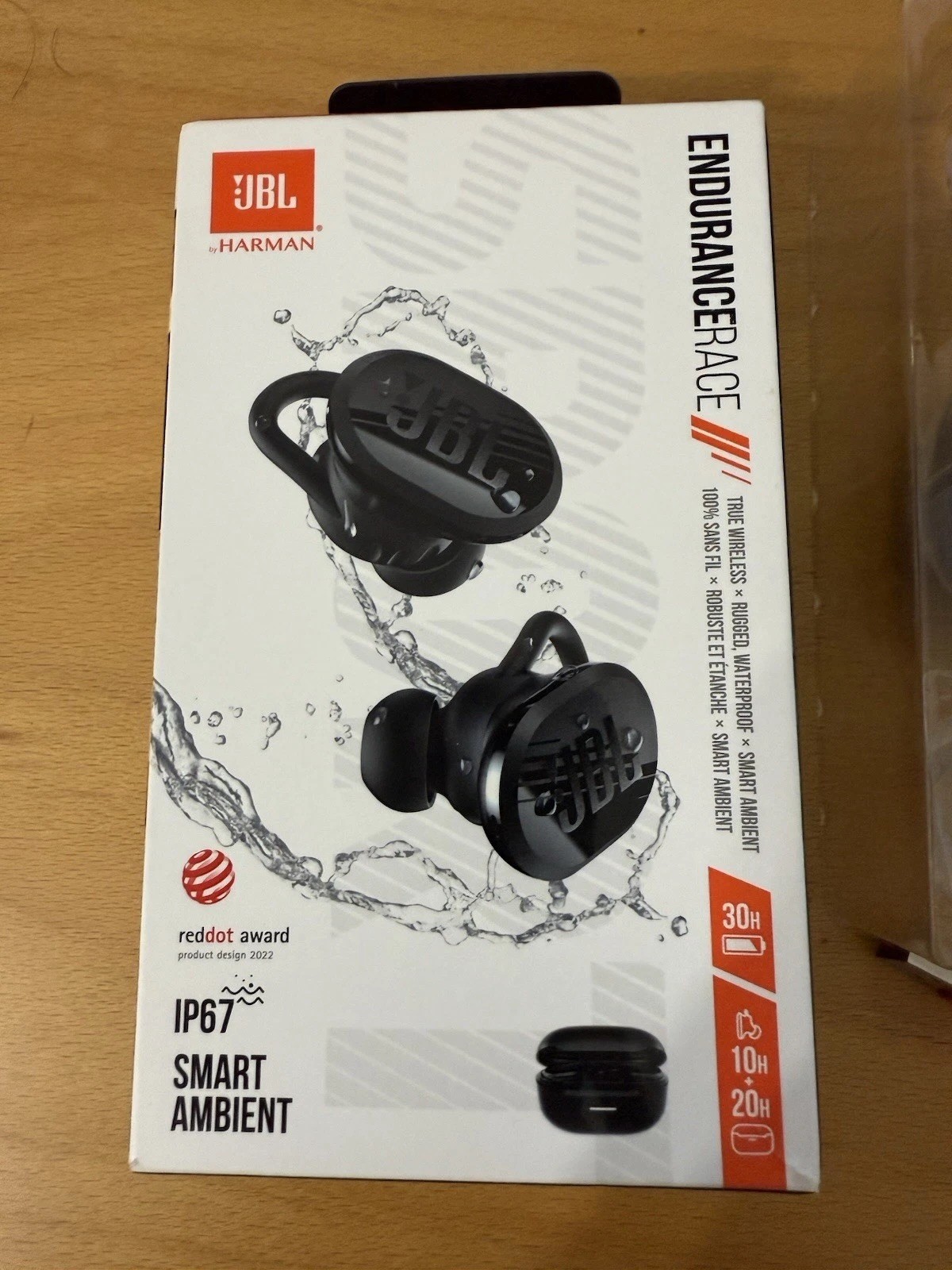 JBL IP67 Smart Ambient Endurance Race Bluetooth Earbuds, Black