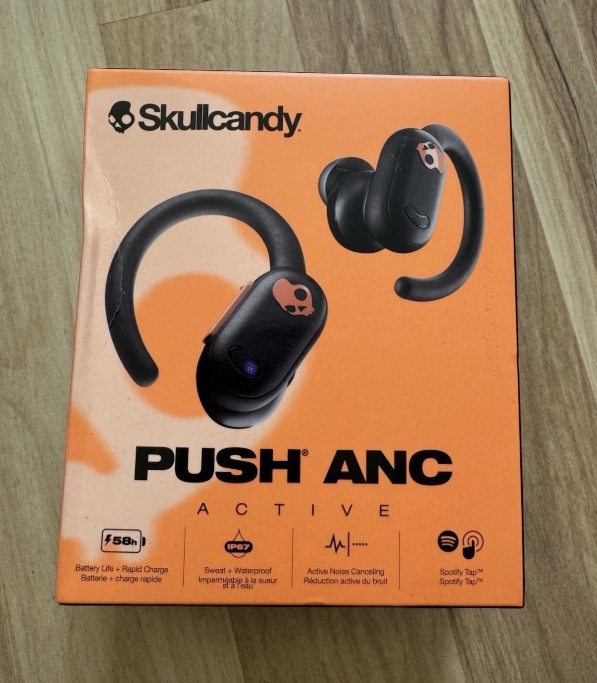 Skullcandy Push ANC Active Wireless Earbuds (Black Orange) – New Sealed