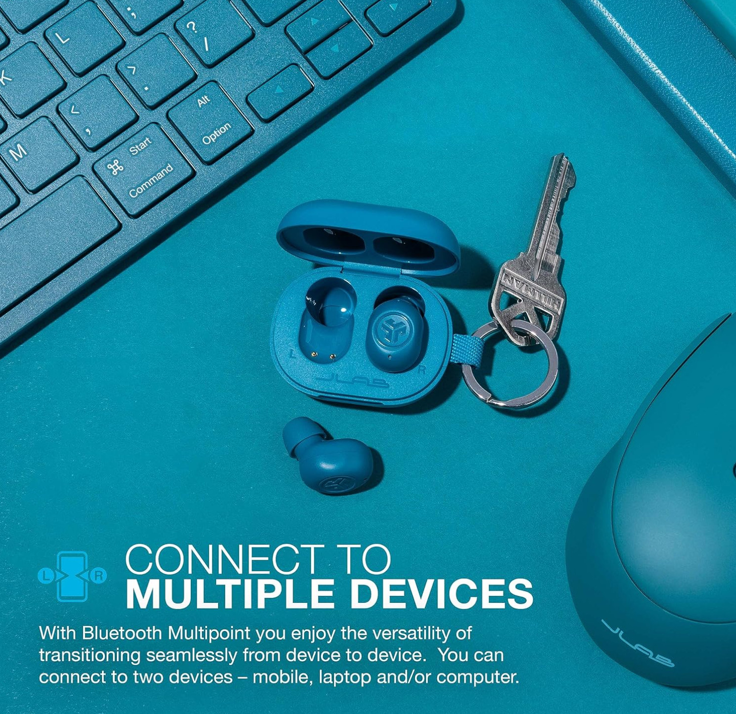 JBuds Mini True Wireless Bluetooth Earbuds + Charging Case, Crystal Clear Calls