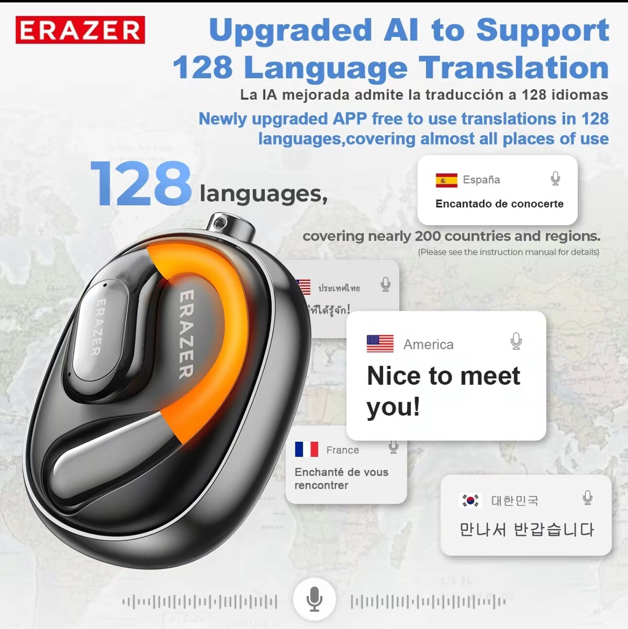 ERAZER XF31 Al Translation Earphones True Wireless OWS Headphones
