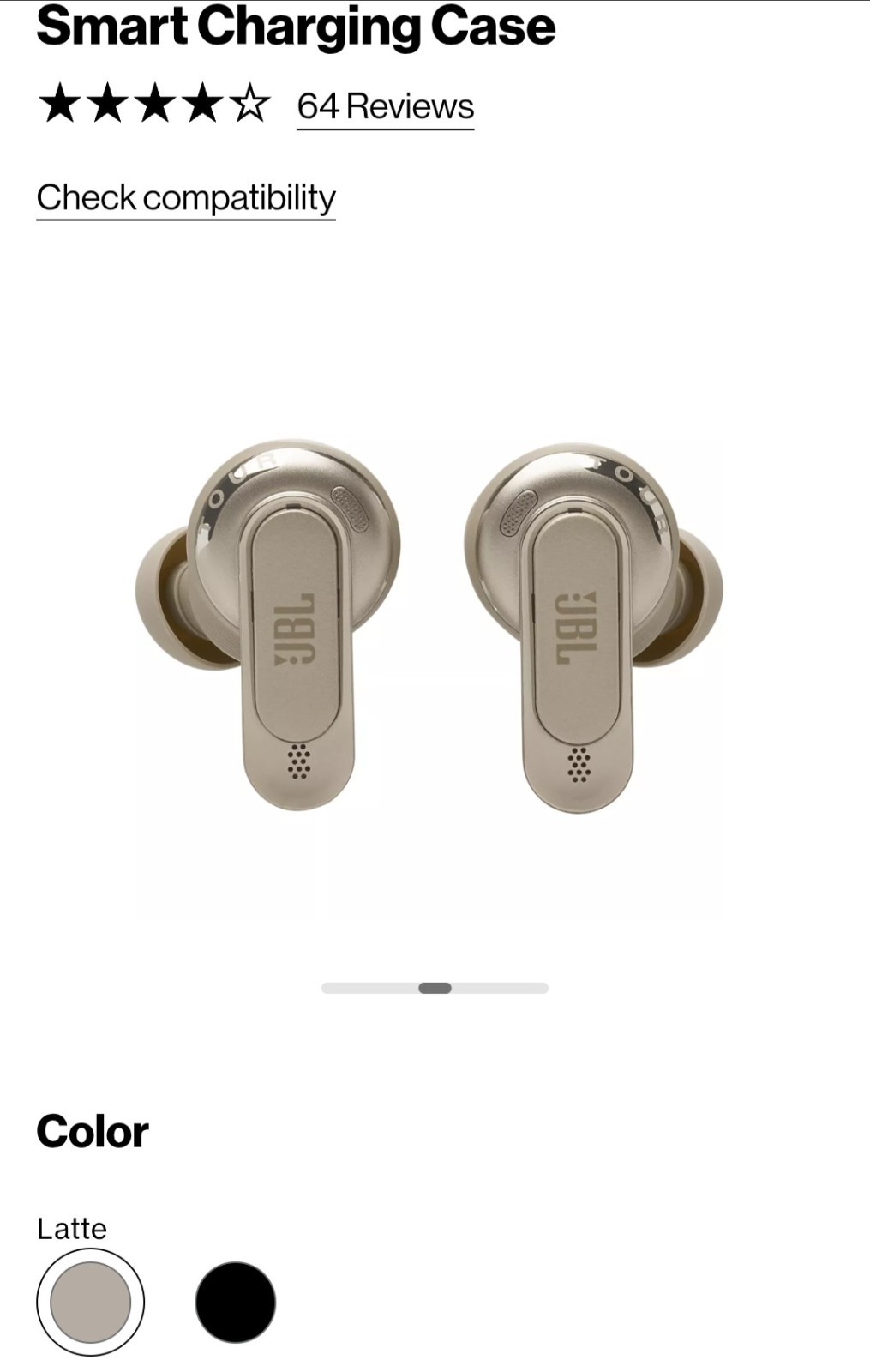 JBL Tour Pro 3 Noise Cancelling Earbuds. ( color: Latte ) Smart Charging Case
