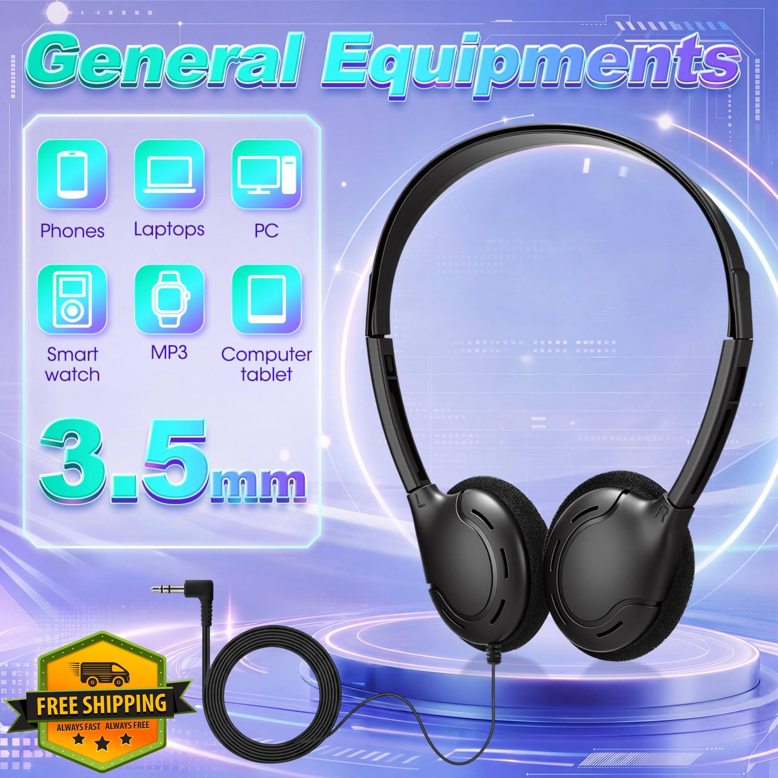 Hoteam 100 Headphones Classroom Black Minimalist