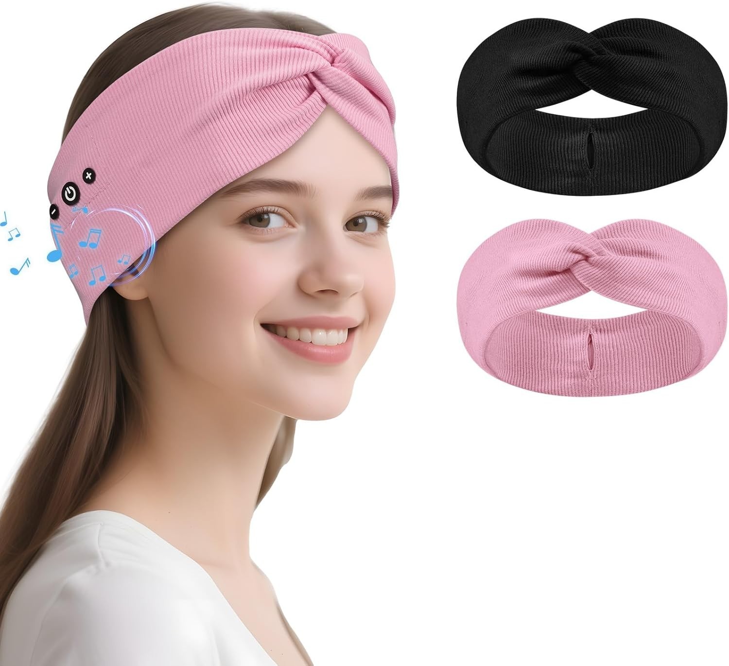 2-Pack Bluetooth Headband for Women with HD Speakers – Stylish Workout Essential