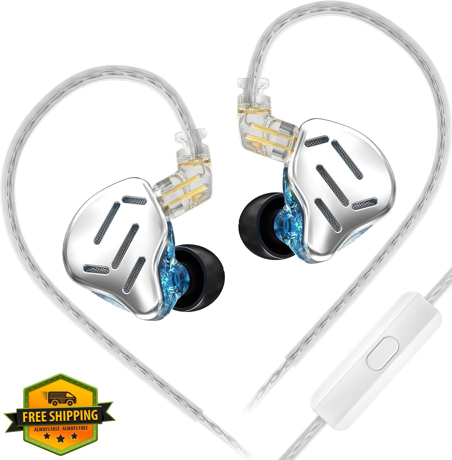 KZ Zax 7BA+1DD Hybrid Earbuds w/Mic Silver