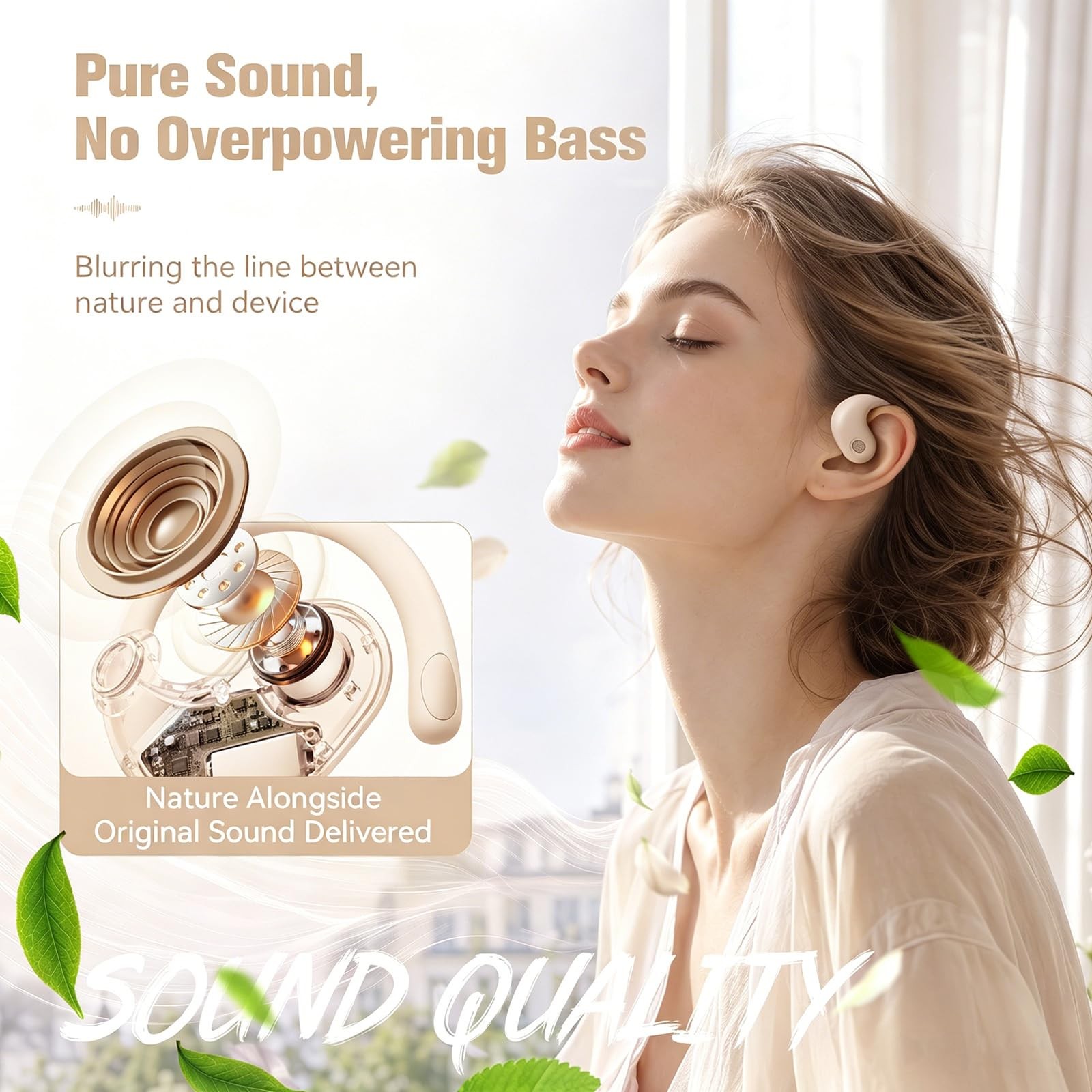 Over The Ear Earbuds Open Ear Buds Headphones Over Ear Air Bone Conduction Ea…