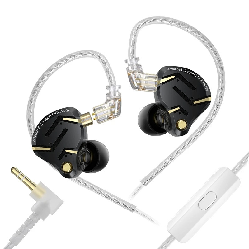 KZ ZS12 PRO 2 Hybrid IEM Earphones 1DD+5BA Drivers Detachable 3.5mm/USB-C