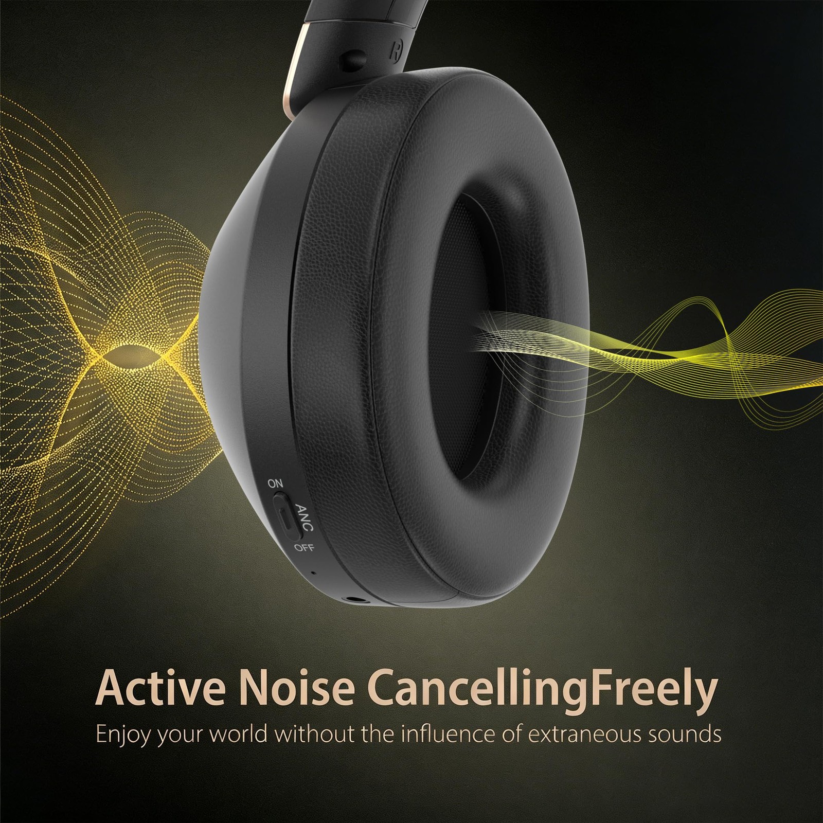 Active Noise Cancelling Headphones, 100H Playtime Headphones Wireless Bluetoo…