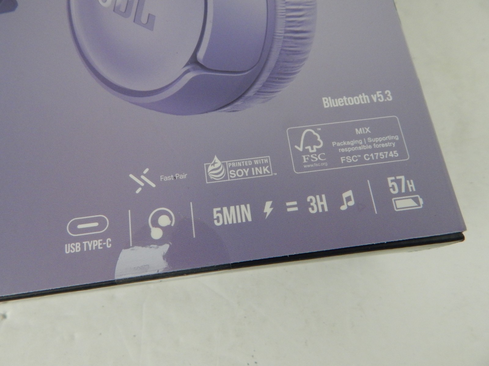 JBL Tune520BT On Ear Wireless Bluetooth Headphones Purple New