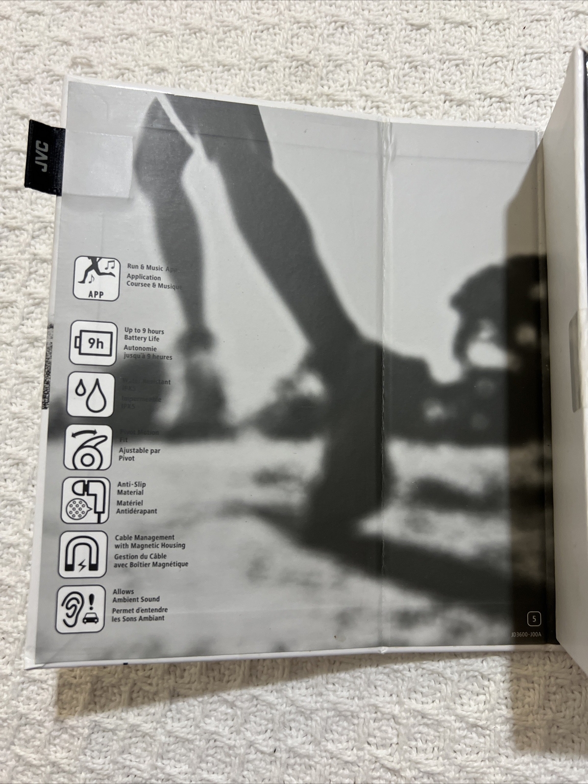 JVC Sports Wireless Bluetooth Headsets HA-ET50BT Black New In Box