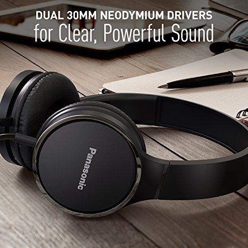 Panasonic Premium Sound On Ear Stereo Headphones RP-HF300M-K with Integrated Mic