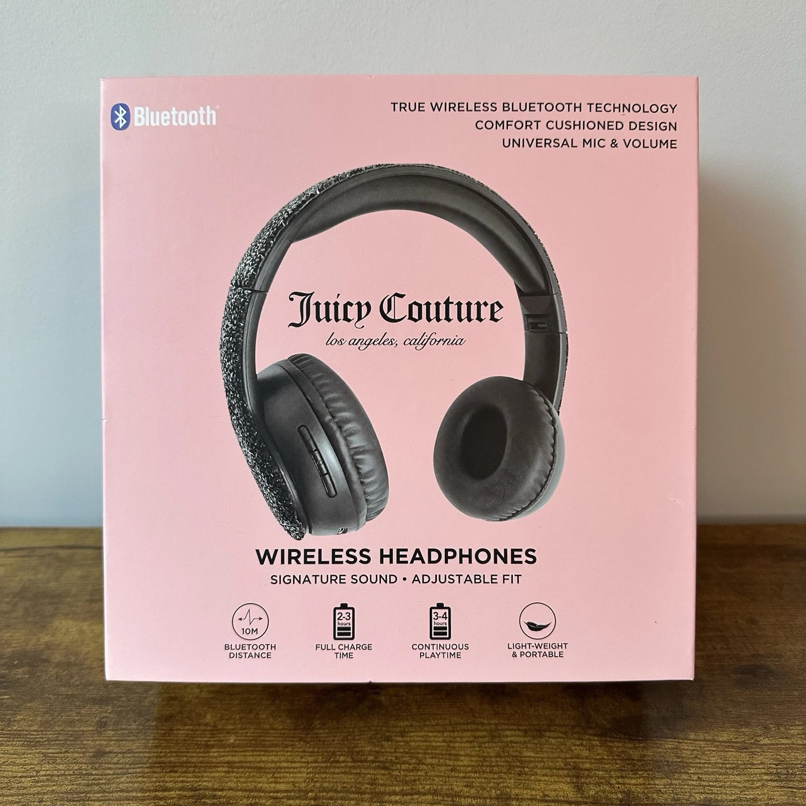 New (Box Sealed) Juicy Couture Bedazzled Gems Black Bluetooth Headphones