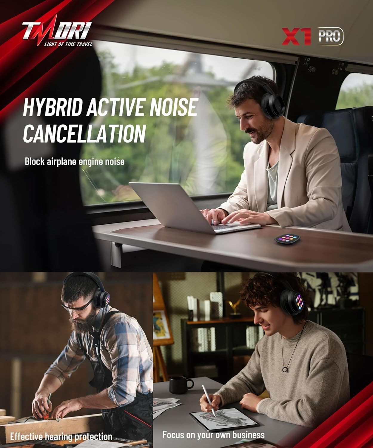 AI Smart Headphones with Detachable Screen – 115-Language Real Bluetooth 6.0