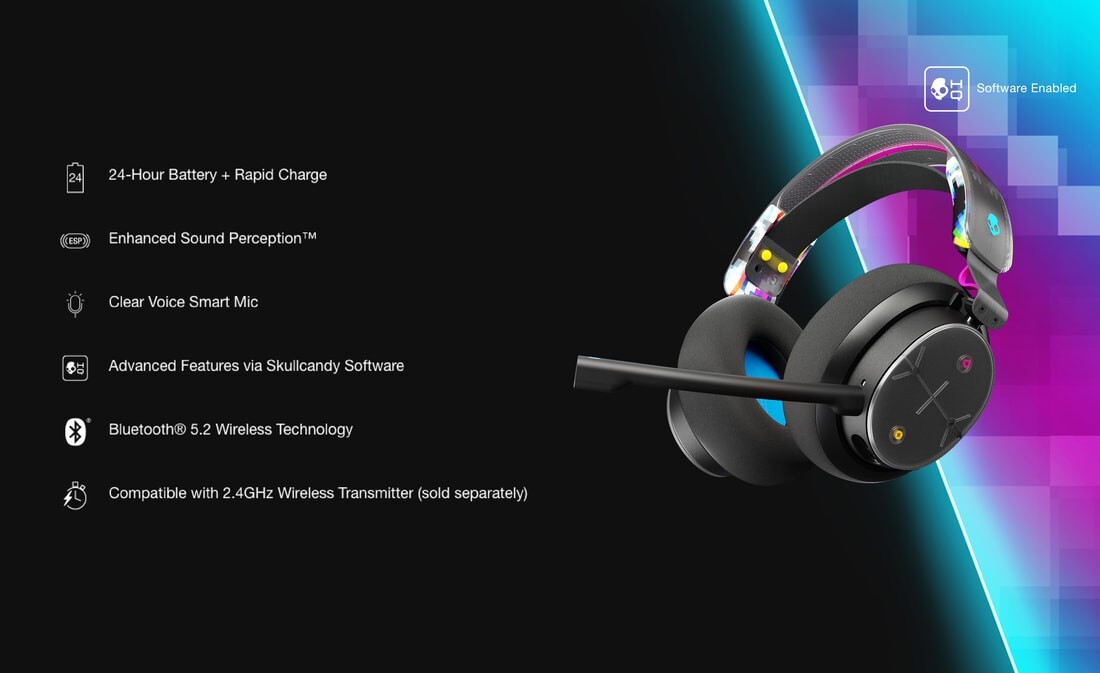 Skullcandy PLYR Wireless-Multi-Platform (Certified Refurbished)-Black Digi-Hype