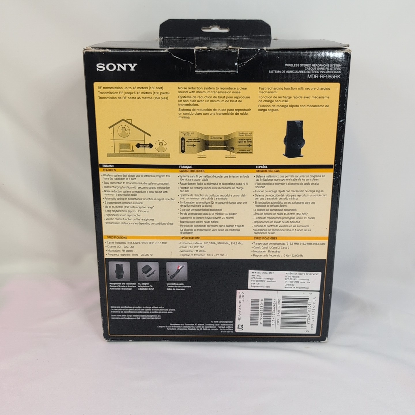 Sony MDR-RF985RK Over Ear Headphones – Black