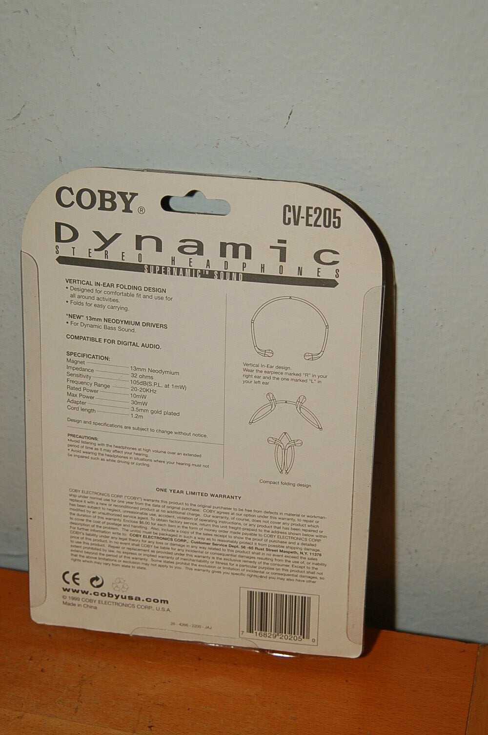 Coby CV-E205 Folding Headphones Dynamic Stereo Headphones