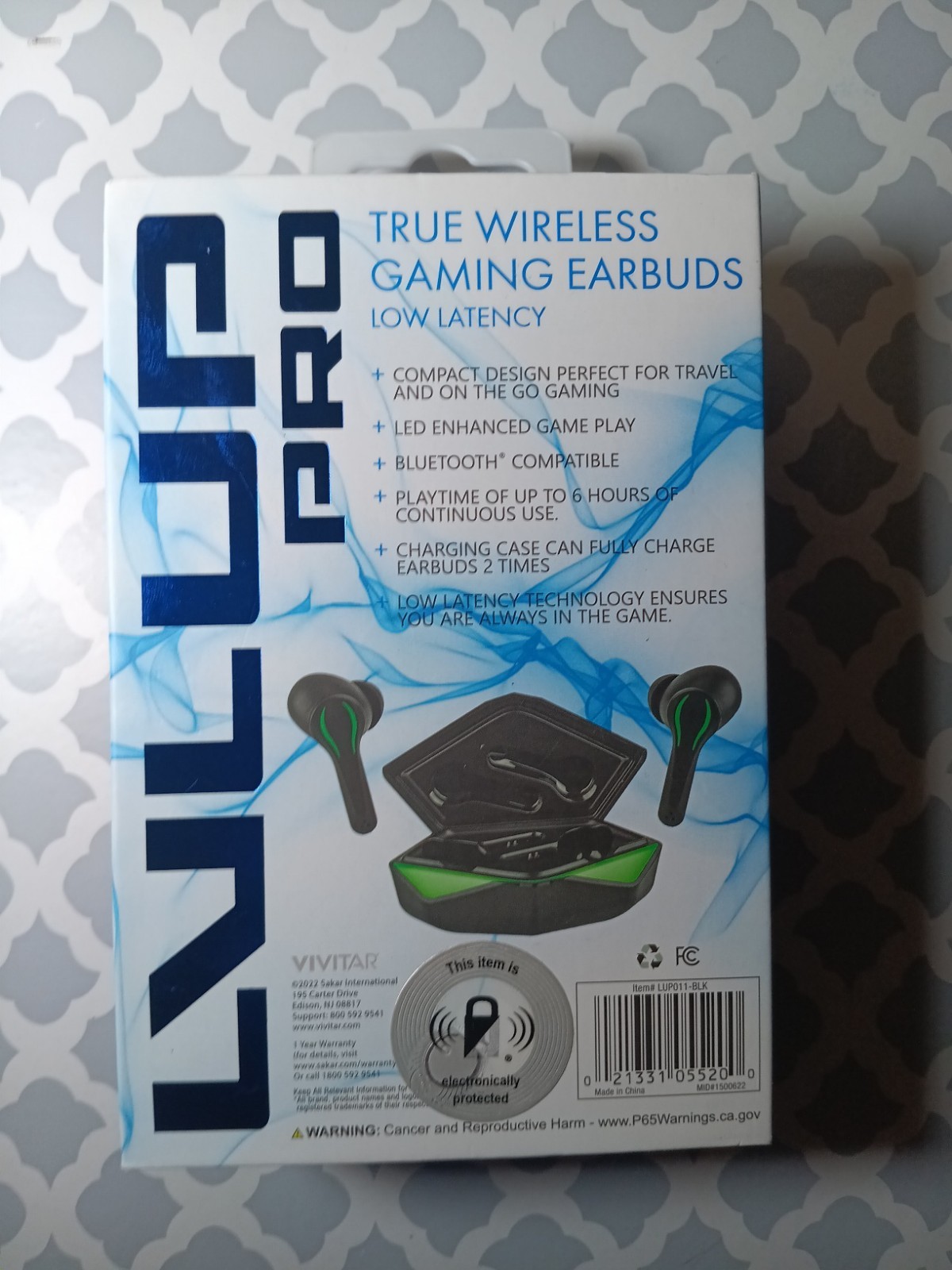 LVLUP Pro True Wireless Gaming Earbuds- Light Up ~ Bluetooth-Low Lat NIB